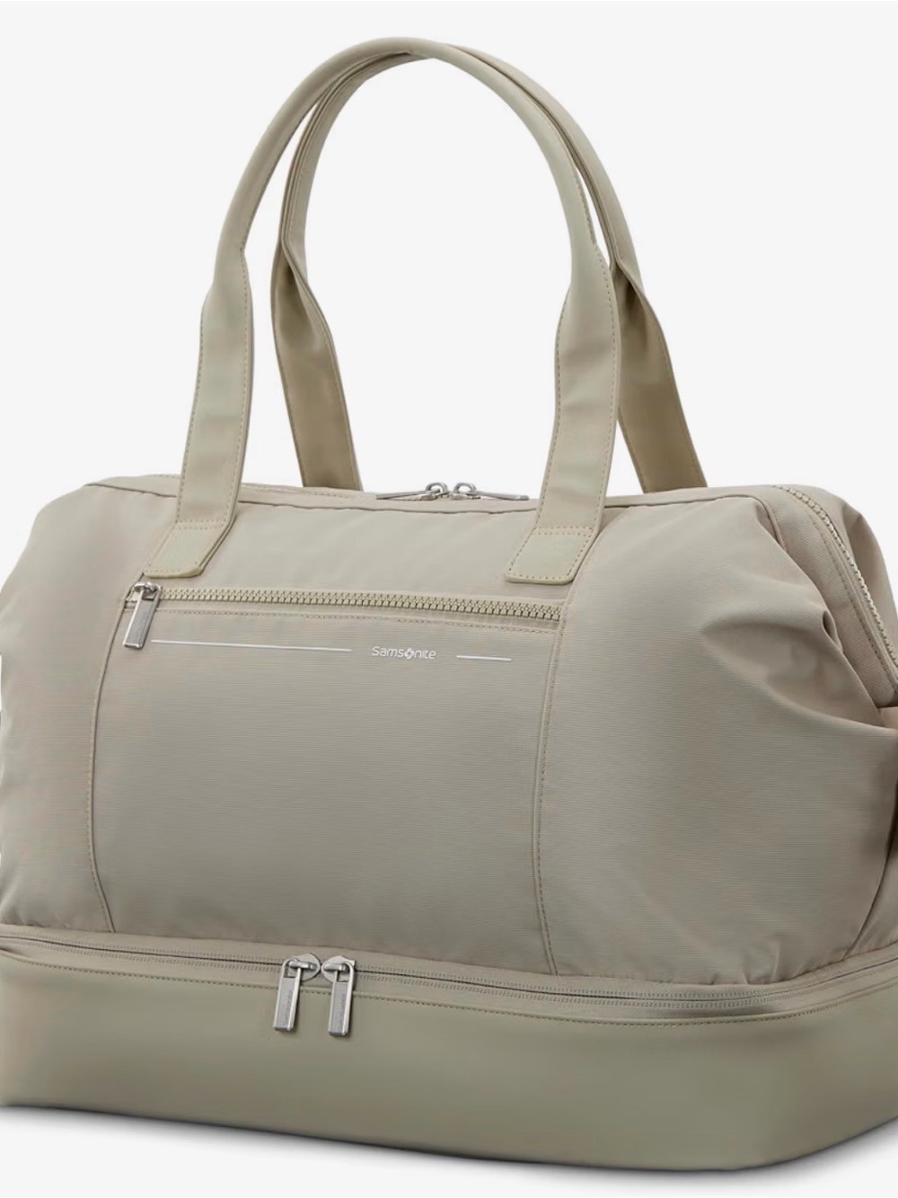 NWT Samsonite Better Than Basic Drop Bottom Weekender Duffel Bag, Limestone